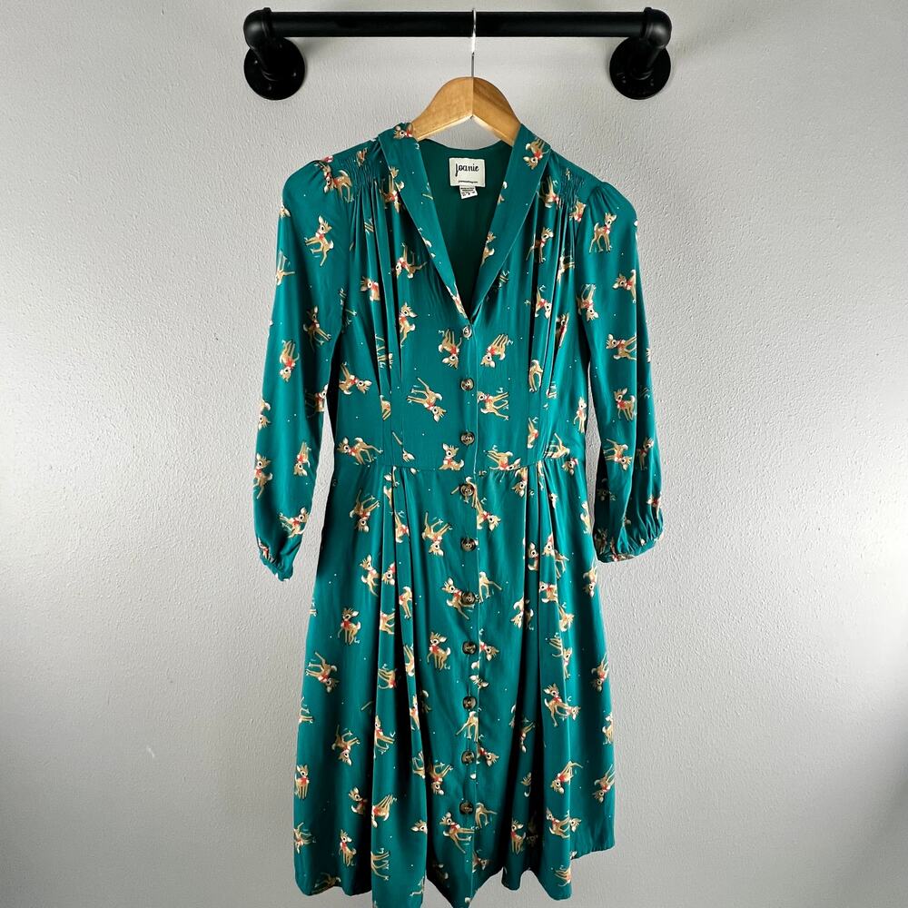 Joanie "Barbara" Fawn/Deer Print Shirt Dress